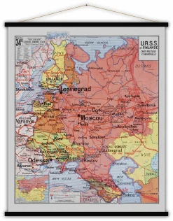 USSR And Finland Map 100x80 - Blue-Shaker