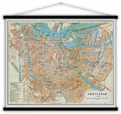 Amsterdam Map 100x80 - Blue-Shaker