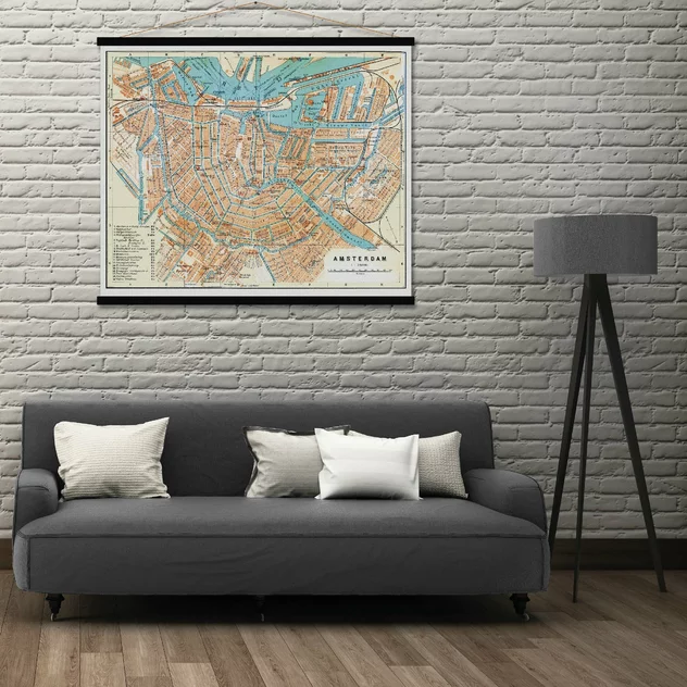 Amsterdam Map 100x80 - Blue-Shaker - Image 2