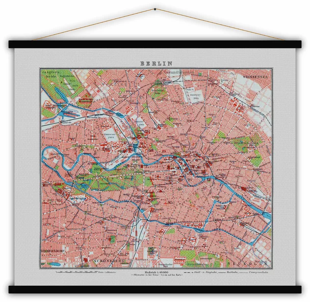 Berlin Map 100x80 - Blue-Shaker