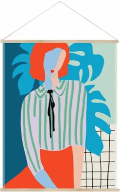 Tenture La Dame Aux Monsteras 70 x 90 cm - Shandor